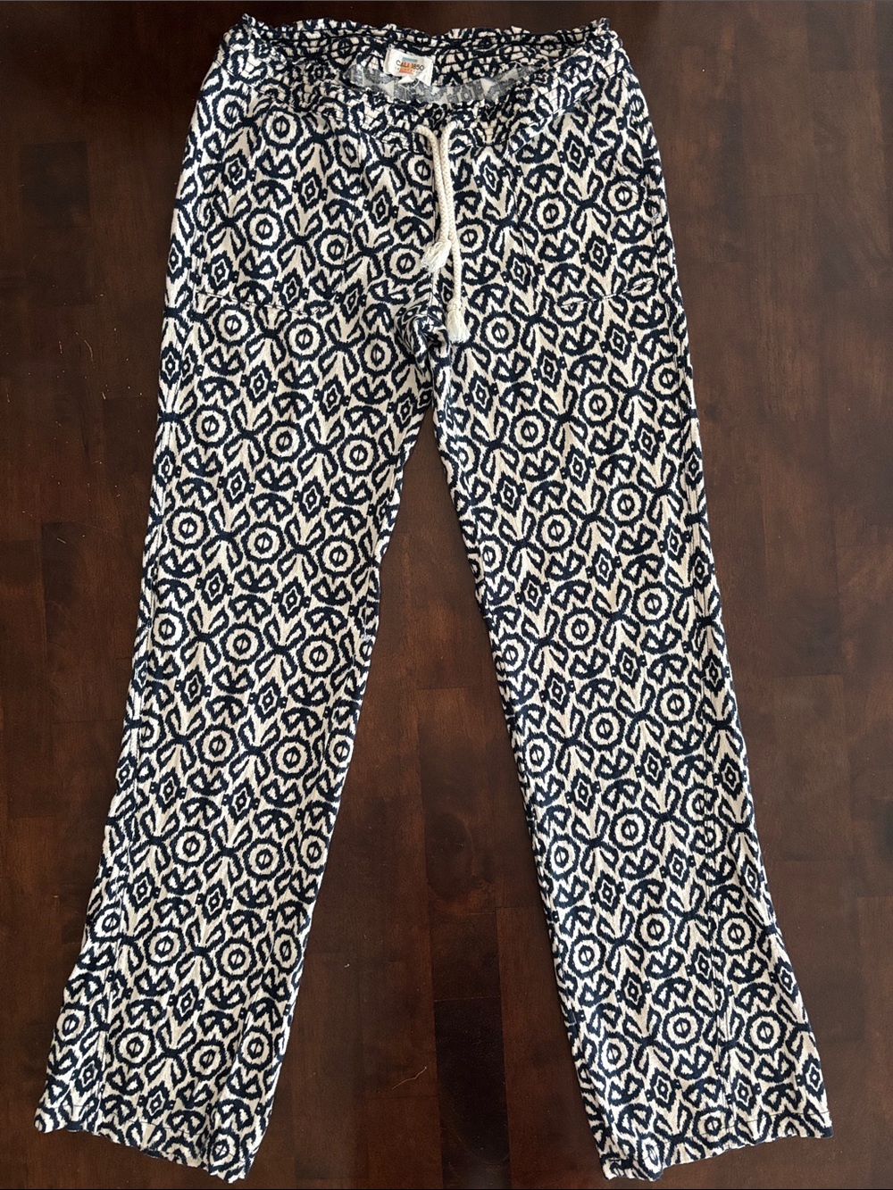 Women’s Navy & Cream Beachy Boot Cut Pants